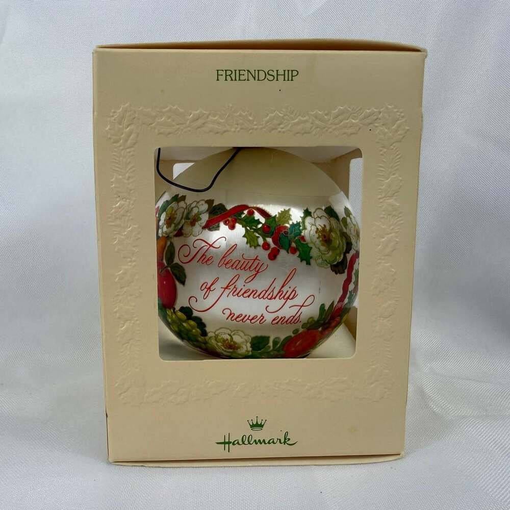 Hallmark Unbreakable Satin Christmas Ornament Friendship 1981